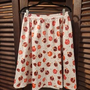 Lindy Bop White Skirt with Red Fruit Print